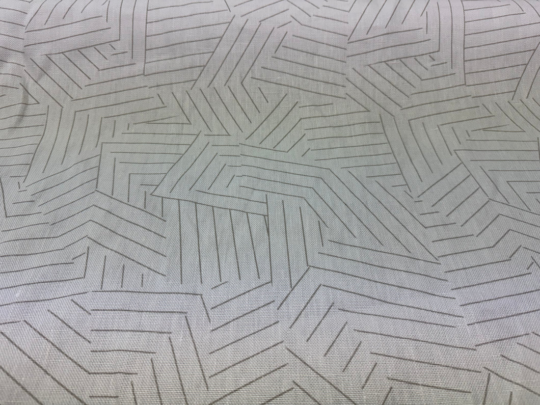 Remnant Schumacher Deconstructed Stripe Greige By Miles Redd Modern Graphic Geometric Collage Design Printed Linen Fabric