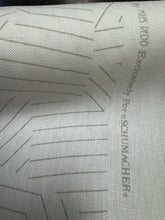 Load image into Gallery viewer, Remnant Schumacher Deconstructed Stripe Greige By Miles Redd Modern Graphic Geometric Collage Design Printed Linen Fabric