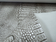 Load image into Gallery viewer, Kovi Exotic Wild Premium Stone Beige and Off White Reptile Skin Texture Performance Heavy Duty Vinyl Upholstery Fabric