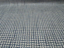 Load image into Gallery viewer, Designer French Blue White Basketweave Durable Water Resistant Woven upholstery Fabric
