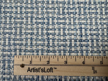 Load image into Gallery viewer, Designer French Blue White Basketweave Durable Water Resistant Woven upholstery Fabric