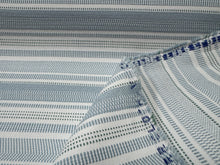 Load image into Gallery viewer, Christopher Farr Cloth Kit Kemp Go With The Flow Powder Blue White Performance Multiple Linear Motifs Stripes Upholstery Fabric