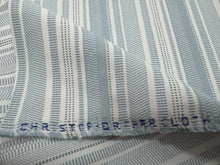 Load image into Gallery viewer, Christopher Farr Cloth Kit Kemp Go With The Flow Powder Blue White Performance Multiple Linear Motifs Stripes Upholstery Fabric