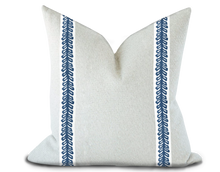 Load image into Gallery viewer, Custom Made Pillow Cover with Thibaut Lenox Tape in Bermuda / Self-Piping
