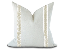 Load image into Gallery viewer, Custom Made Pillow Cover with Thibaut Lenox Tape in Linen / Self-Piping