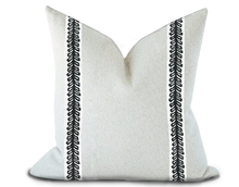 Load image into Gallery viewer, Custom Made Pillow Cover with Thibaut Lenox Tape in Onyx / Self-Piping