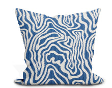 Load image into Gallery viewer, Custom Pillow Cover in Abstract Thibaut Alessandro in Blue - One Side