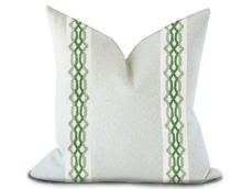 Load image into Gallery viewer, Custom Made Pillow Cover with Thibaut Hartney Tape in Spring and Kelly / Self-Piping
