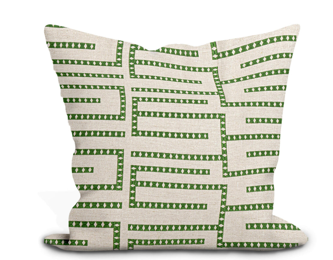 thibaut architect embroidery pillow