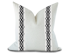 Load image into Gallery viewer, Custom Made Pillow Cover with Thibaut Hartney Tape in Flannel and Onyx / Self-Piping