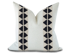 Load image into Gallery viewer, Custom Made Pillow Cover with Thibaut King’s  point Tape in Onyx / Self-Piping