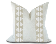 Load image into Gallery viewer, Custom Made Pillow Cover with Thibaut King’s  point Tape in Linen / Self-Piping