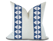Load image into Gallery viewer, Custom Made Pillow Cover with Thibaut King’s  point Tape in Bermuda / Self-Piping