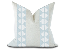 Load image into Gallery viewer, Custom Made Pillow Cover with Thibaut King’s  point Tape in Mist / Self-Piping