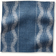 Load image into Gallery viewer, Peter Dunham Textiles Zanzibar Lapis Blue Vertical Ribbon Stripe Pattern Performance Woven Fabric STA 6399