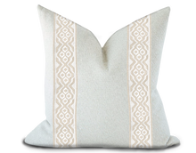Load image into Gallery viewer, Custom Made Pillow Cover with Thibaut Belinda Tape in Linen / Self-Piping