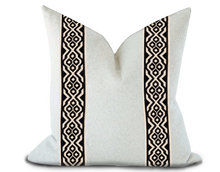 Load image into Gallery viewer, Custom Made Pillow Cover with Thibaut Belinda Tape in Onyx / Self-Piping