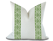 Load image into Gallery viewer, Custom Made Pillow Cover with Thibaut Belinda Tape in Kelly / Self-Piping