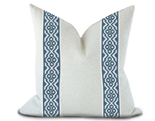 Load image into Gallery viewer, Custom Made Pillow Cover with Thibaut Belinda Tape in Denim / Self-Piping