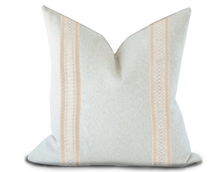 Load image into Gallery viewer, Custom Made Pillow Cover with Thibaut Cecily Tape in Parchment / Self-Piping