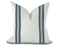 Load image into Gallery viewer, Custom Made Pillow Cover with Thibaut Cecily Tape in Denim / Self-Piping