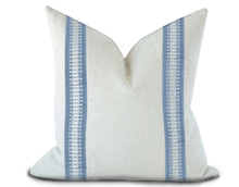 Load image into Gallery viewer, Custom Made Pillow Cover with Thibaut Cecily Tape in Sky / Self-Piping