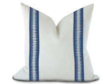 Load image into Gallery viewer, Custom Made Pillow Cover with Thibaut Cecily Tape in Bermuda / Self-Piping
