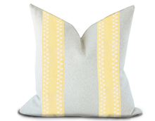 Load image into Gallery viewer, Custom Made Pillow Cover with Thibaut Perla Tape in Daffodil / Self-Piping