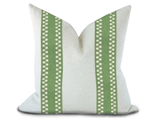 Load image into Gallery viewer, Custom Made Pillow Cover with Thibaut Perla Tape in Kelly / Self-Piping