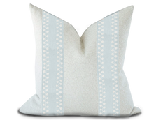 Load image into Gallery viewer, Custom Made Pillow Cover with Thibaut Perla Tape in Mist / Self-Piping