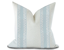 Load image into Gallery viewer, Custom Made Pillow Cover with Thibaut Perla Tape in Powder / Self-Piping