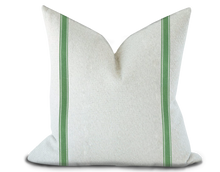 Load image into Gallery viewer, Custom Made Pillow Cover with Thibaut Beckett Tape in Emerald / Self-Piping