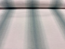 Load image into Gallery viewer, Remnant Thibaut Stockton Stripe Robin's Egg Deep Watery Blue Soft Teal Ombré Gradient Illusion Design Ottoman Weave Fabric STA 6434