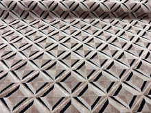 Load image into Gallery viewer, Osborne &amp; Little Amelia F7422-04 Black Taupe 3 D Diamond Geometric Cut Velvet Weave Upholstery Fabric STA 6437
