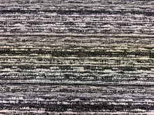 Load image into Gallery viewer, Perennials Wild Child Goth Charcoal Black Chalk Off White Mix Heavy Texture Horizontal Stripe Bands Water Stain Resistant Fabric STA 6438