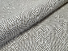 Load image into Gallery viewer, Cowtan &amp; Tout Larsen Playa Pearl Small Scale Geometric Texture Irregular Herringbone/Chevron Design Indoor Outdoor Weave Fabric STA 6440