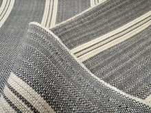 Load image into Gallery viewer, Perennials Paddington Stripe Oxford  Heather Grey Cream Basketweave Texture Ticking Stripe Indoor/Outdoor Fabric STA 6442