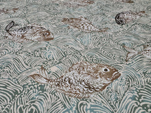 Load image into Gallery viewer, Jim Thompson Meena Morning Light Iconic Barramundi Fish Performance Outdoor Print Fabric STA 6448