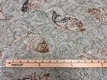 Load image into Gallery viewer, Jim Thompson Meena Morning Light Iconic Barramundi Fish Performance Outdoor Print Fabric STA 6448