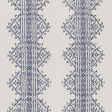 Load image into Gallery viewer, Rosemary Hallgarten Eden Adrift Blue Off White Indoor Outdoor Ethnic Stripe Upholstery Fabric STA 1886