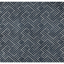 Load image into Gallery viewer, Stout Hodgeville Baltic Dark Navy Blue Modern Geometric Water Resistant Cut Velvet Upholstery Fabric STA 6259