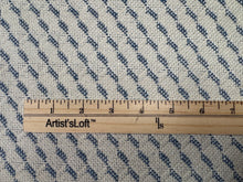 Load image into Gallery viewer, Remnant Schumacher Semi Plain Sullivan Blue Distinct  Diagonals Geometric Design Reversible Water Resistant Upholstery Fabric STA 6263