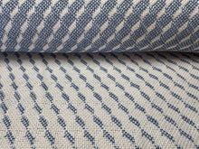 Load image into Gallery viewer, Remnant Schumacher Semi Plain Sullivan Blue Distinct  Diagonals Geometric Design Reversible Water Resistant Upholstery Fabric STA 6263