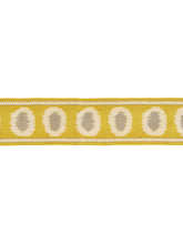 Load image into Gallery viewer, 3 1/8”Wide Luxury Yellow Grey Ivory Geometric Ikat Drapery Tape Trim