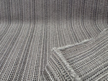 Load image into Gallery viewer, Maxwell Sumac Trout High Performance Woven Tweed Gray Black White Striped Design Upholstery Fabric