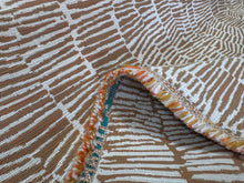 Load image into Gallery viewer, Perennials Bramblewood Paper Bag Beige Tan All Over Abstract Dashed Line Revisable Luxury Performance Upholstery Fabric