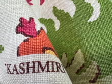 Load image into Gallery viewer, Remnant High End Designer Brunschwig &amp; Fils Kashmiri Linen Print Pink Green Ethnic Floral Design Upholstery Fabric