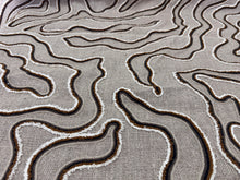 Load image into Gallery viewer, LARSEN Baya Linen Beige Ground Inspired By Organic Natural Formation Sand Furrows Scenery Design Crewel Work Embroidery Cream White Earthy Brown Woven Fabric
