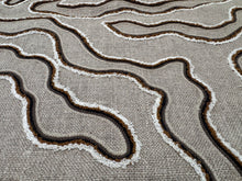 Load image into Gallery viewer, LARSEN Baya Linen Beige Ground Inspired By Organic Natural Formation Sand Furrows Scenery Design Crewel Work Embroidery Cream White Earthy Brown Woven Fabric