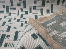 Load image into Gallery viewer, Pierre Frey Dima Celadon  Light Sophisticated Green /Aqua Tone Luminous Graphic Velvet Mixes Looped Cut Piles Geometric Pattern Luxury Performance Woven Fabric